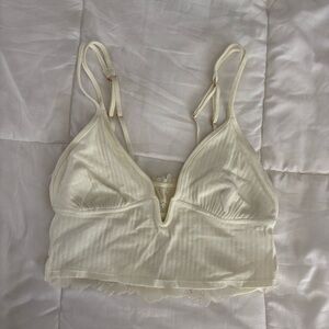Aerie Cream Ribbed Bralette